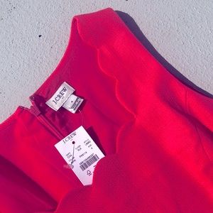 JCrew Coral scallop dress size 4
